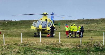 Pensioner cut from Porsche and airlifted to hospital after crash on Scottish beach