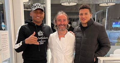 Rangers stars Alfredo Morelos and Juan Alegria pictured enjoying dinner in west end Italian