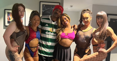 Snoop Dogg pictured in Celtic top alongside backing dancers after Glasgow gig