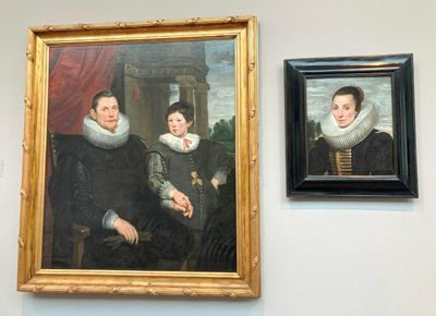 Two halves of Flemish 17th century family portrait reunited