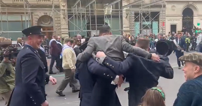 Video shows Dublin GAA legend Jason Sherlock lifted into New York St Patrick's Day parade by gardaí