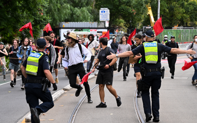 Neo-Nazis clash with trans activists and supporters in Melbourne’s CBD