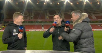 Gary Neville leaves Jamie Carragher in stitches with question to Eddie Howe