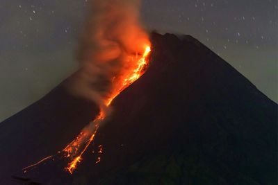 Indonesia's Merapi volcano erupts, spews hot lava