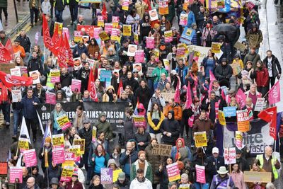 Protesters fill streets of Glasgow as UK rallies against 'stop the boats bill'