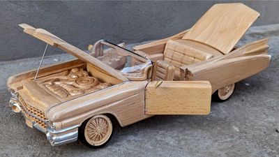 Cadillac Created From Blocks Of Wood Looks Ready For Top Down Cruising