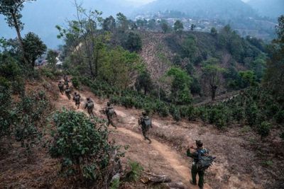 Myanmar's displaced close to Thai border dig to safety from junta air strikes