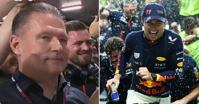 Max Verstappen's dad slammed after reaction to Sergio Perez Saudi GP win caught on camera