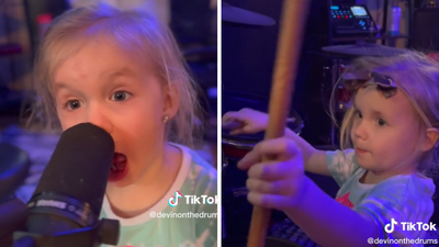 Watch this adorable little girl blast out some gnarly scream vocals