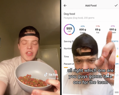 Fitness influencer goes viral for eating dog food to increase protein intake
