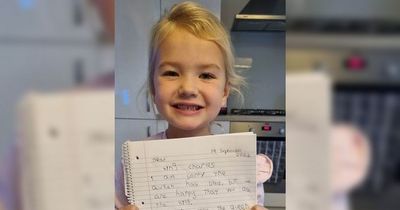 Schoolgirl, 6, jumps up and down after getting letter from King Charles