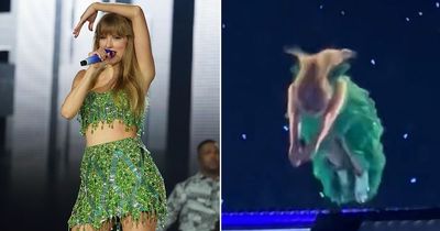 Taylor Swift leaves fans stunned as she performs dive into tiny gap on stage