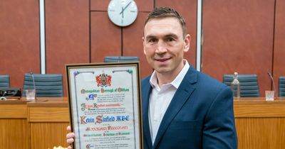 Rugby league legend Kevin Sinfield made Freeman of the Borough of Oldham