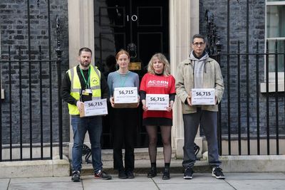 Campaigners seeking more protection for tenants deliver petition to Downing St