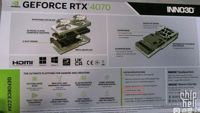 Inno3D's GeForce RTX 4070 to Come with 8-Pin Power Connector