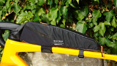 Restrap Race Top Tube Bag review - plenty of storage space without getting in the way of your knees