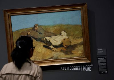 Vienna 'few degrees' exhibit tilts paintings to call for climate action