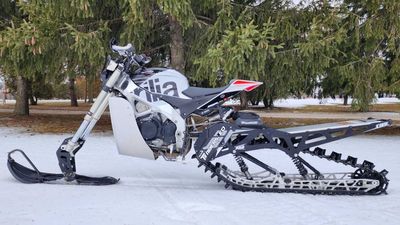 Bonkers Aprilia Tuono V4 Snowbike Is Now For Sale On eBay