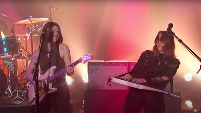 Watch Larkin Poe deliver a dueling Strat and slide workout in punchy Jimmy Kimmel performance