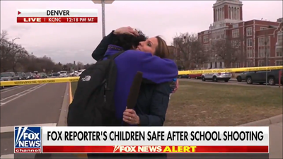 Reporter interrupts broadcast to hug her son in midst of shooting at Denver school