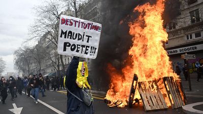 Strong turnout as France hit by ninth day of strikes against pension reform