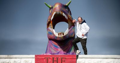 Huge dinosaur head ruining seaside town as furious residents demand it's removed