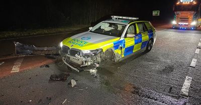 Boozed-up driver crashed into parked police car on A9