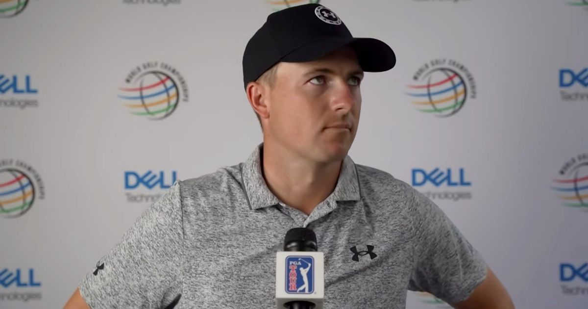 Jordan Spieth swears in live TV interview after…