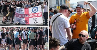 England fans in positive spirits drinking with locals in Naples ahead of Italy clash