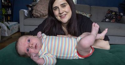 Doting mum gives birth to huge baby at almost 13lbs two-and-a-half weeks late