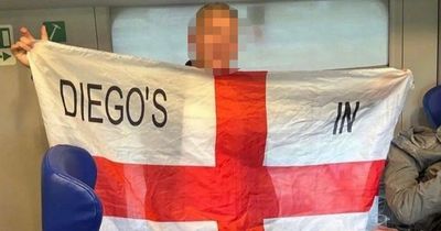 England fan has Italy ticket ripped up for 'deeply offensive' Diego Maradona flag in Naples