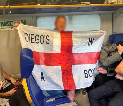 England fan’s ticket cancelled due to offensive Diego Maradona message on flag
