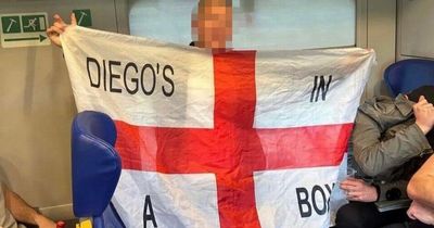 England fan has Italy ticket ripped up over offensive Diego Maradona banner