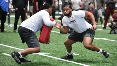 Titans’ OL coach worked with Alabama O-linemen at Pro Day workout