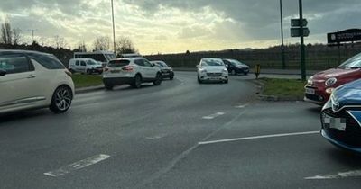 Car pictured going wrong way round busy Nottingham roundabout