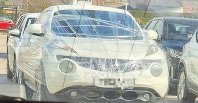 Aldi staff say there's a good reason dad discovered car wrapped in cling film in supermarket car park