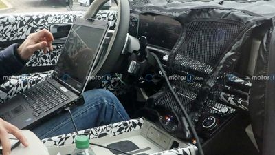 2024 Hyundai Santa Fe Interior Spy Photos Show Big Screen, Paddle Shifters