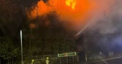 New Cumnock blaze drama as building fire closes A76 overnight