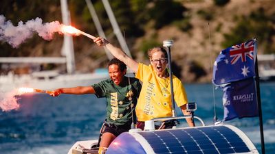 First Australian women's pair to complete Atlantic challenge had never rowed on ocean before signing up