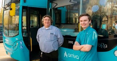 Teen becomes Merseyside's youngest Arriva bus driver is following in dad's footsteps