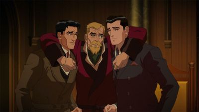 Exclusive Batman: The Doom That Came To Gotham Clip Sees Oliver Queen Drunkenly Entertaining Bruce Wayne, Harvey Dent And More