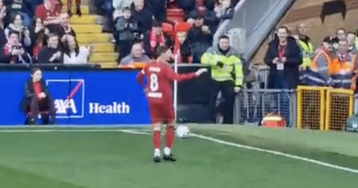 Steven Gerrard spots crafty Celtic fans on the Kop and tells them exactly what he thinks of them