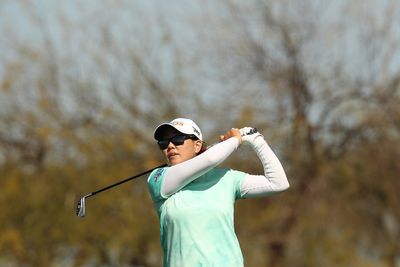 Mina Harigae just misses albatross, Celine Boutier leads, three 63s tie tournament record at 2023 LPGA Drive On Championship