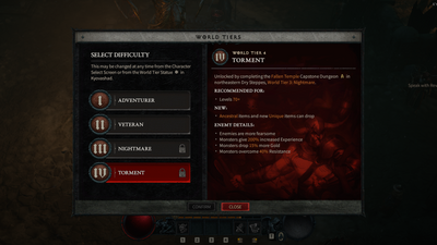 Diablo 4: World Tiers explained and how to change difficulty