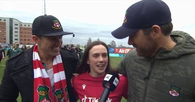 Ryan Reynolds and Rob McElhenney in emotional post-game interview with Wrexham Women star