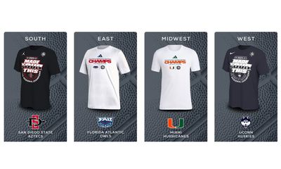Men’s Final Four gear: San Diego State, Florida Atlantic, UCONN and Miami Final Four shirts and hats