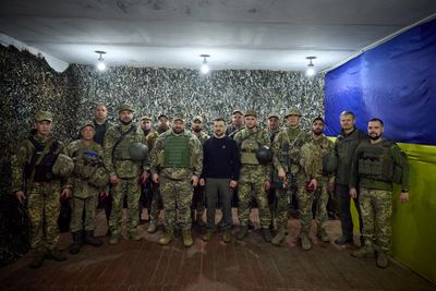 Zelenskiy visits troops near front line in southeastern Ukraine