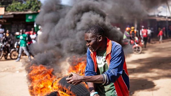Kenyan anti-government protesters march in Nairobi