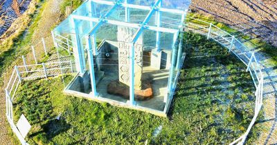Inside the mysterious stone slab in Scotland encased in glass near the sea
