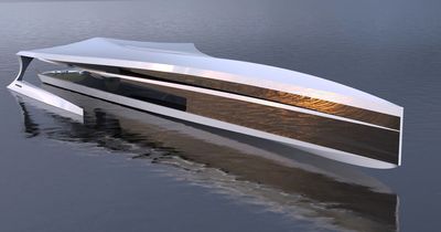 High-speed 426ft superyacht with five bedrooms is shaped like 'floating bird'